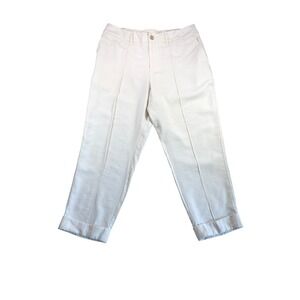 A New Day White High Rise Tapered Ankle Pants Size 16 Cuffed Seam Front Trousers